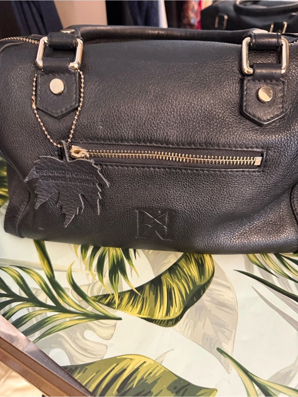 Karla Hanson Black Leather Satchel Handbag - Classic Women's Bag